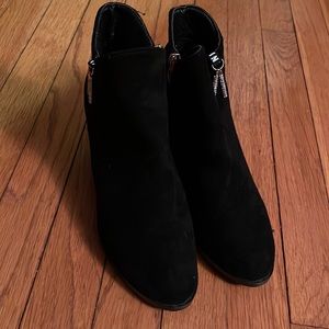Black suede dress ankle boots